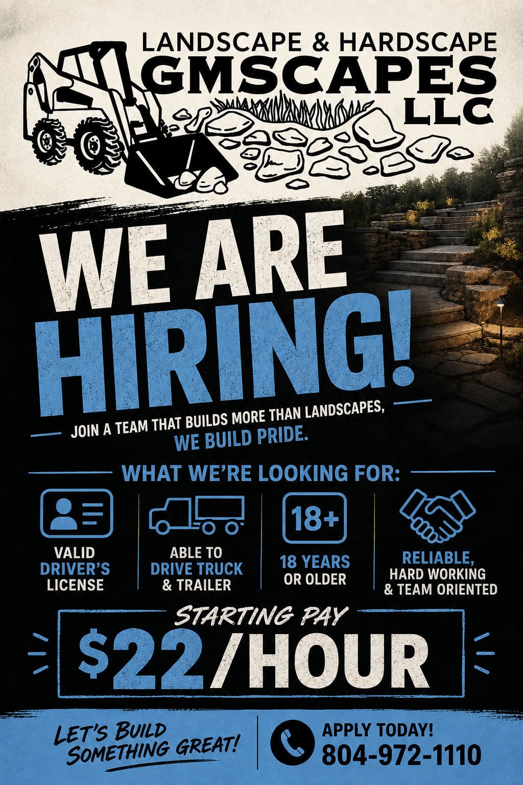 GMScapes Is Hiring Landscape and Hardscape Crew Members image