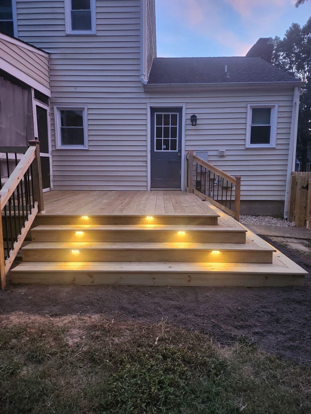 Gallery photos for Stunning Deck with Cascade Stairs and Lighting: Image #1