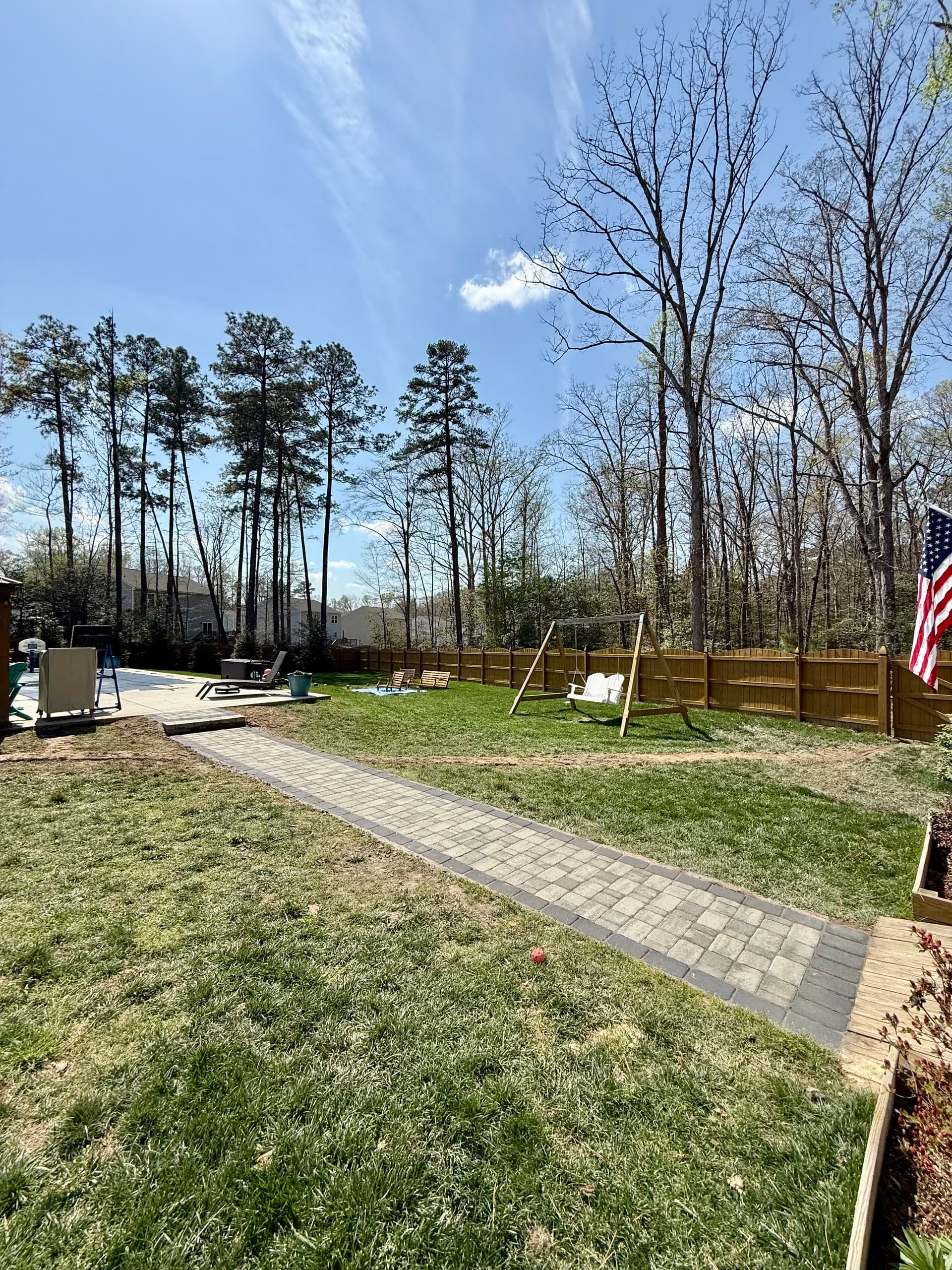 Gallery photos for From Bare Dirt to a Clean Paver Walkway and Drain System: Image #1