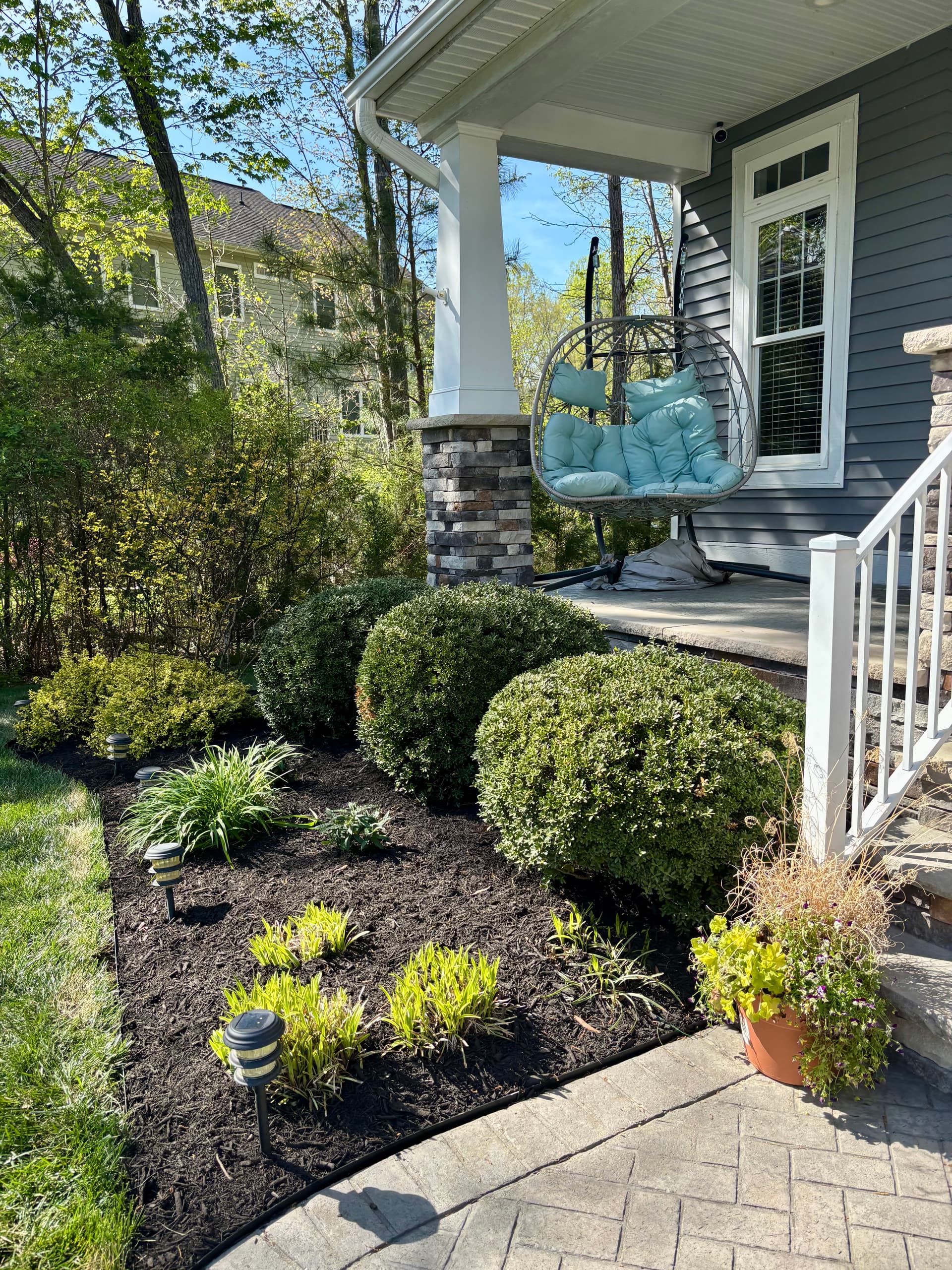Gallery photos for Full-Yard Landscape Makeover with Mulch, Rock, and New Plants: Image #2