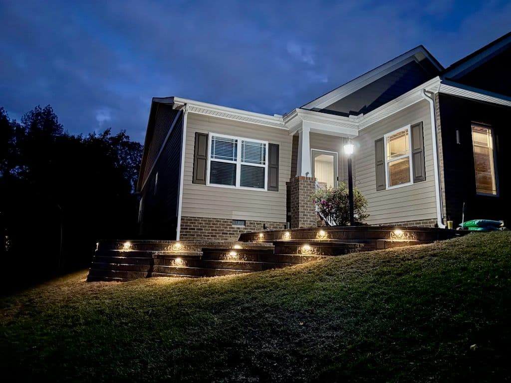 Gallery photos for Stunning Four-Tier Retaining Wall and Landscape Enhancement in Ashland: Image #1